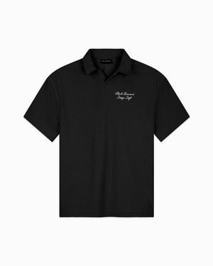 Schwarze Bananen Terry Lounge Polo, Schwarz