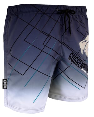Herren Badehose Kariert Weiß Schwarz