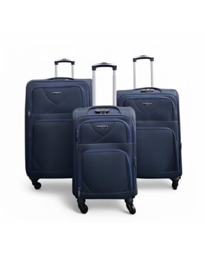 Reisekoffer mit 4 Rädern, weiche Schale, leicht, Nylon, Marineblau