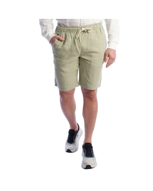 Herren Leinen Bermuda-Shorts mit Kordelzug HS24MBE09
