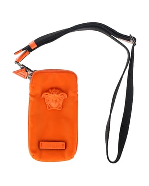 Versace La Medusa Mini Tasche aus orangefarbenem Nylon