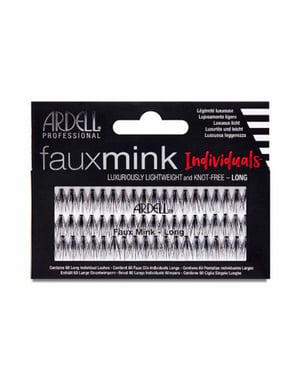 Faux Mink Pestañas Individuales Negras #long