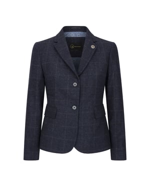 Marineblauer, taillierter Tweed-Blazer für Damen