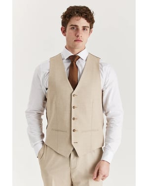 Beige leichte Weste für Herren für Sommerhochzeiten und Partys