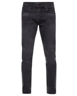 Anthrazit Used Jeans Hose "MELVIN" Slim Fit Cotton-Stretch