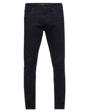 Black Denim Jeans Hose "MELVIN" Slim Fit Cotton-Stretch