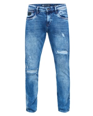 Jeans Hose "TORI" Slim Fit Destroyed Denim