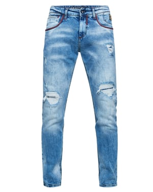 Jeans Hose "MINO" Slim Fit Stretch Destroyed-Pants