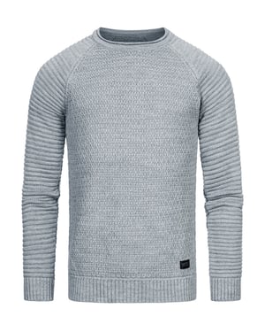 Schwerer Biker Grobstrick Rundhals-Pullover