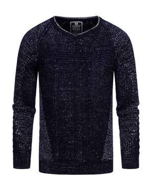 Grobstrick Slim Fit V-Neck-Pullover