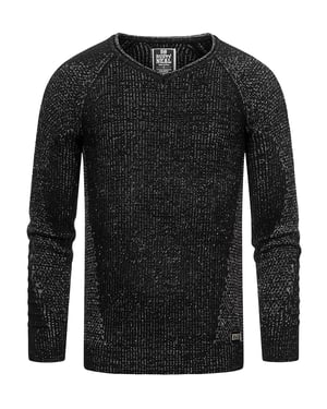 Grobstrick Slim Fit V-Neck-Pullover