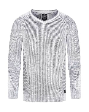 Grobstrick Slim Fit V-Neck-Pullover