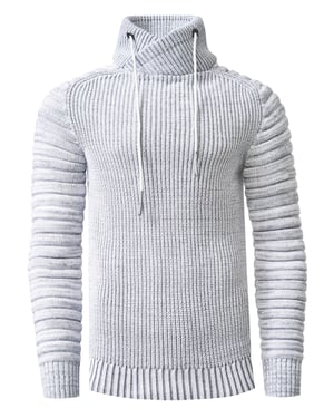 Biker Grobstrick Stehkragen-Pullover