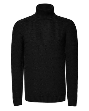 Schwerer Grobstrick Rollkragen-Pullover