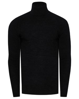 Rusty Neal Slim-Fit Feinstrick Business-Rollkragenpullover - Schwarz