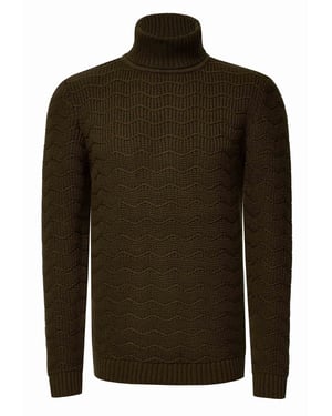Schwerer Grobstrick Rollkragen-Pullover