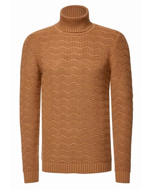 Schwerer Grobstrick Rollkragen-Pullover