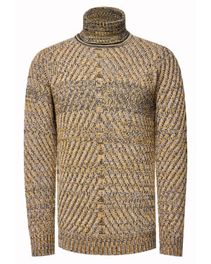 Schwerer Grobstrick Rollkragen-Pullover