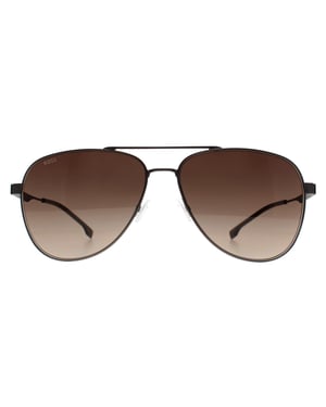 Hugo Boss Aviator Herren matt dunkel Ruthenium braun Gradient BOSS 1641/S
