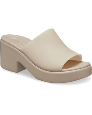 Crocs Brooklyn Slide Heel Damen Sandalen In Taupe