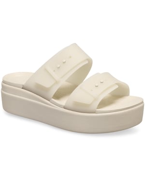 Crocs Brooklyn Buckle Low Wedge Damen Sandstein Sandalen