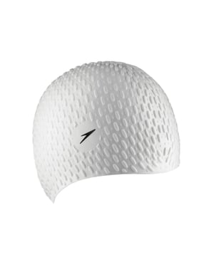 Speedo Unisex Badekappe mit Blasenmuster für Erwachsene (Weiß)