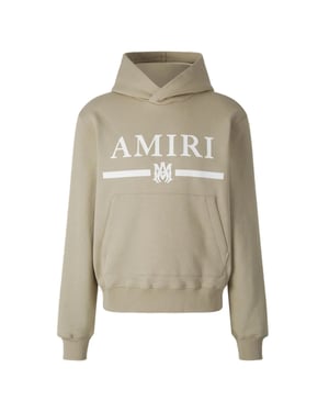 Amiri MA Bar Logo Beige Kapuzenpullover