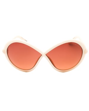 Tom Ford - Sonnenbrille mit elfenbeinfarbenem Rahmen und Bordeaux-Gläsern mit Farbverlauf