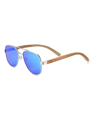 Earth Wood Kotor Polarisierte Sonnenbrille - Bambus/Blau