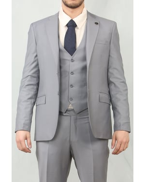 Herren Graues 3-teiliges formelles klassisches Anzug-Set für die Arbeit