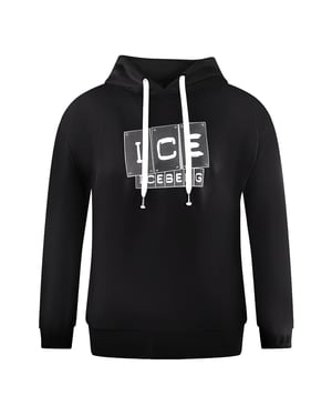 Ice Iceberg - Schwarzer Kapuzenpullover mit auffälligem Blocklogo