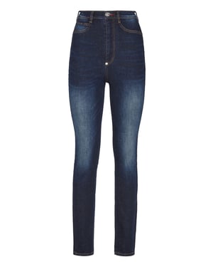 Philipp Plein Super High Waist Jeggings "Iconic Plein" - Dunkelblau