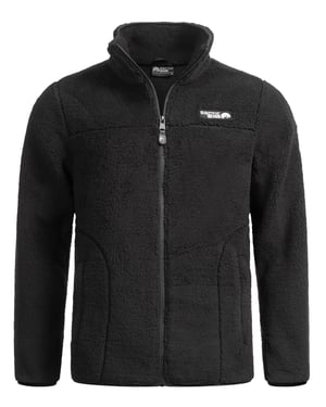 Arctic Seven Herren Sherpa Fleecejacke – Warme Outdoorjacke mit Zipper – Schwarz