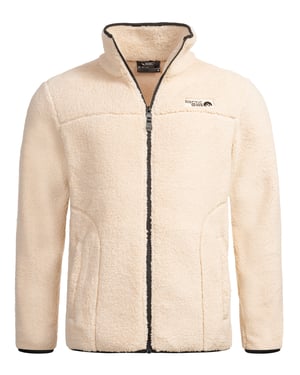 Arctic Seven Herren Sherpa Fleecejacke – Warme Outdoorjacke mit Zipper – Beige