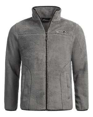 Arctic Seven Herren Sherpa Fleecejacke – Warme Outdoorjacke mit Zipper – Dunkelgrau
