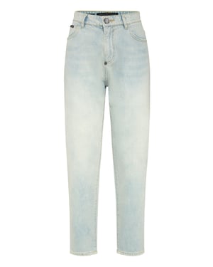 Denim Trousers Mom Fit Logo