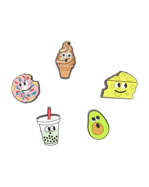 Lichtaktive Food Friends 5er-Pack Jibbitz - Crocs - PVC - Mehrfarbig