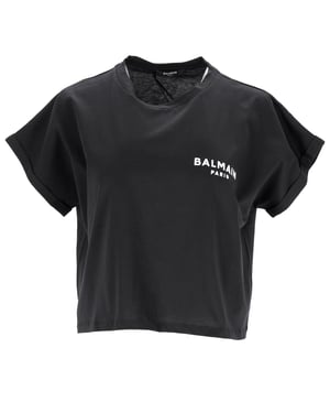 Balmain – Kurzes Top in Schwarz