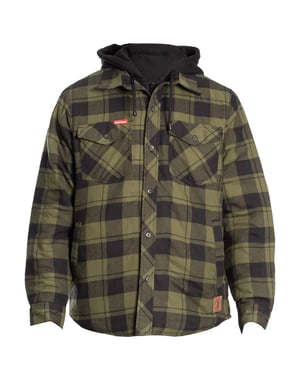 Hard Yakka gesteppte Flanelljacke Herren grüne Hemdjacke