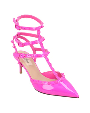 Valentino Offene Pumps aus Kalbsleder Rosa