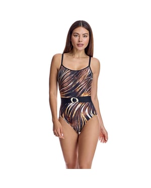 ORY Rundhals-Badeanzug für Damen, Modell W251281 - Braun