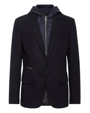 Blazer mit Kapuze aus wasserabweisender Wolle