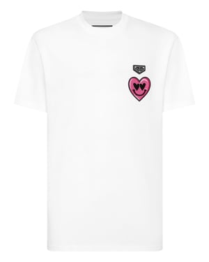 Rundhals-T-Shirt Smile Patch
