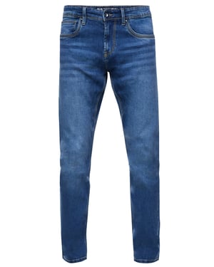 Royal Blue Used Jeans Hose "MELVIN" Slim Fit Cotton-Stretch
