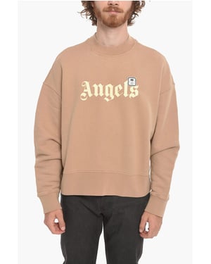 Rundhals-Sweatshirt PXP PALM aus gebürsteter Baumwolle in Beige