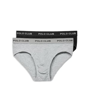 Slips im Zweierpack schwarz und grau mit Polo Club Logo-Detail