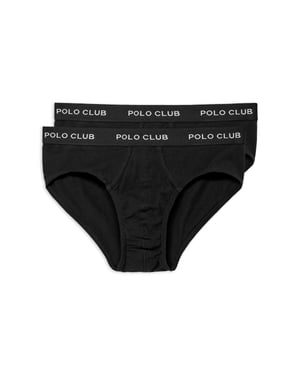 Slips im Zweierpack schwarz mit Polo Club Logo-Detail