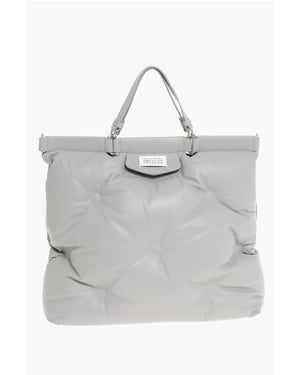 MM11 Tragetasche GLAM SLAM aus gestepptem Leder in Grau