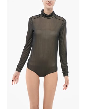 MM3 Mehrlagiger Viskose-Bodysuit in Braun