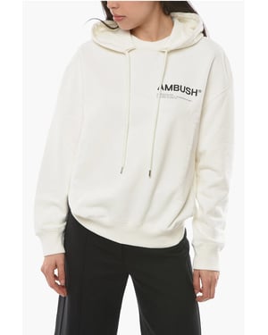 MULTICORD Hoodie aus gebürsteter Baumwolle in Weiß